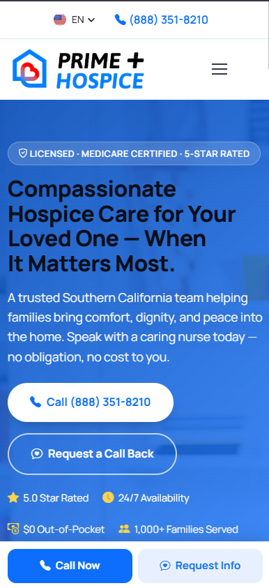 Prime-Plus Hospice website
