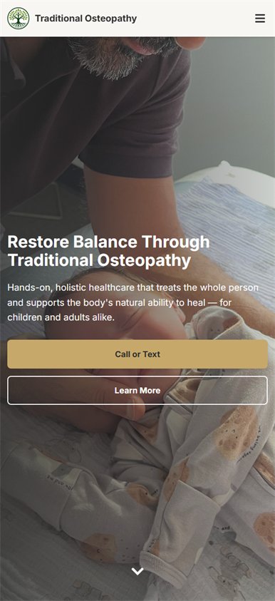 Traditional Osteopathy website, built by Web Divisor